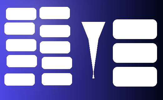 情報の洪水と分析軸のイメージ